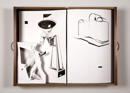 Nina Annabelle Märkl | Wärmemessungen im Innenraum | Ink on paper Cut Outs wooden box | 55 x 73 x 13 cm