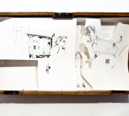 Nina Annabelle Märkl | Daily acts | ink on paper cut outs wooden box | 44,5 x 88 x 15,5 cm | 2011