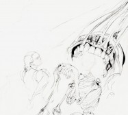 Nina Annabelle Märkl | Der Tod in Gesellschaft | ink pencil charcoal on paper | 145 x 255 cm | 2012 | Detail in progress