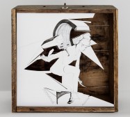 Nina Annabelle Märkl | Gerätschaft | ink on paper cut outs wooden box | 32 x 30 x 20 cm | 2012