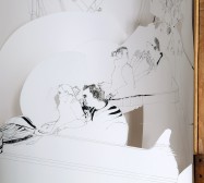 Nina Annabelle Märkl | Kein Freispiel drin | ink on paper cut outs box | 100 x 50 x 50 cm | 2010 | Detail
