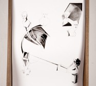 Nina Annabelle Märkl | Bohrungen an der Aussenwand 2 | Ink on paper Cut Outs wooden box | 55 x 35 x 12 cm | 2013