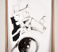 Nina Annabelle Märkl | Höhlensonne | Ink on paper Cut Outs wooden box | 55 x 35 x 12 cm | 2014