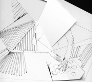 Nina Annabelle Märkl | Inselgruppe bei Kunstlicht | Ink on folded paper, Cut - Outs | Detail | 2016