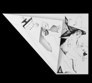 Nina Annabelle Märkl | Fragmented fiction 14 | Ink on folded paper, cut-outs | 56 x 38 cm | 2016