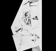 Nina Annabelle Märkl | Fragmented fiction 16 | Ink on folded paper, cut-outs | 50 x 33 cm | 2016