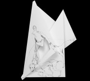 Nina Annabelle Märkl | Fragmented fiction 17 | Ink on folded paper, cut-outs | 44 x 37 cm | 2016
