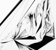 Nina Annabelle Märkl | Scapes 7 | 140 x 120 cm | Ink on folded paper, Cutouts, wood | 2016