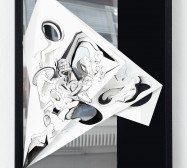 Nina Annabelle Märkl | Torsionen 1| Ink on folded paper, Cutouts, polished steel | 105 x 75 x 5 cm | 2016