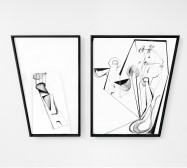 Nina Annabelle Märkl | Scapes 5 | Ink on paper, cutouts, wood | 60 x 80 cm | 2014