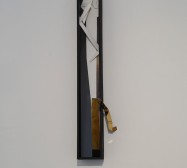 Nina Annabelle Märkl | Line and Space 3 | Ink on folded paper, wood, polished steel | 44 x 12 x 10 cm | 2017