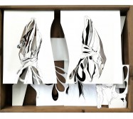 Wald 2 | 70 x 45 x 10 cm | Tusche auf Papier, Cutouts, Box