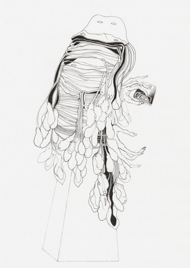 Drawing_When-we-were-sculptures_ink-on-paper-2025_29,7-x-21-cm