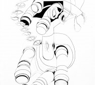 Prozession, Figur 2, Orakel| 140 x 105 cm | Tusche auf Leinwand | 2025