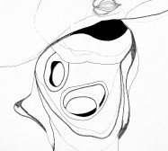 Prozession, Figur 8, Tortoise, Detail | 210 x 180 cm | Tusche auf Leinwand | 2025