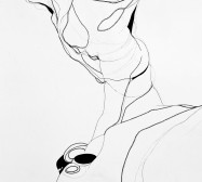 Prozession, Figur 8, Tortoise, Detail | 210 x 180 cm | Tusche auf Leinwand | 2025